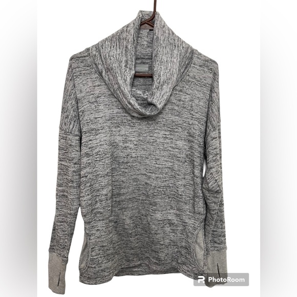 Athleta Running Pullover Sweater Kangaroo Pockets Turtle Neck Size S Grey - Picture 2 of 14